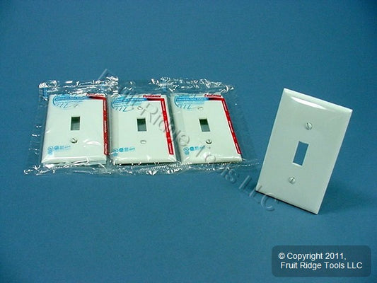 Leviton 80701-W White 1-Gang Toggle Unbreakable Standard Wallplate Cover 4pcs