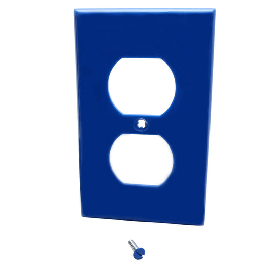 Leviton 80703-BU Blue 1-Gang Duplex Unbreakable Standard Wallplate Cover 3pcs