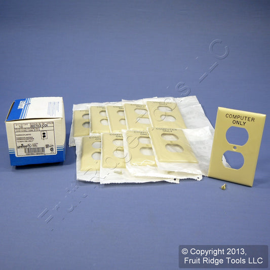 Leviton 80703-COI Ivory Computer Only Receptacle Wallplate Nylon Covers 10-Pack