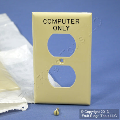 Leviton 80703-COI Ivory Computer Only Receptacle Wallplate Nylon Covers 10-Pack