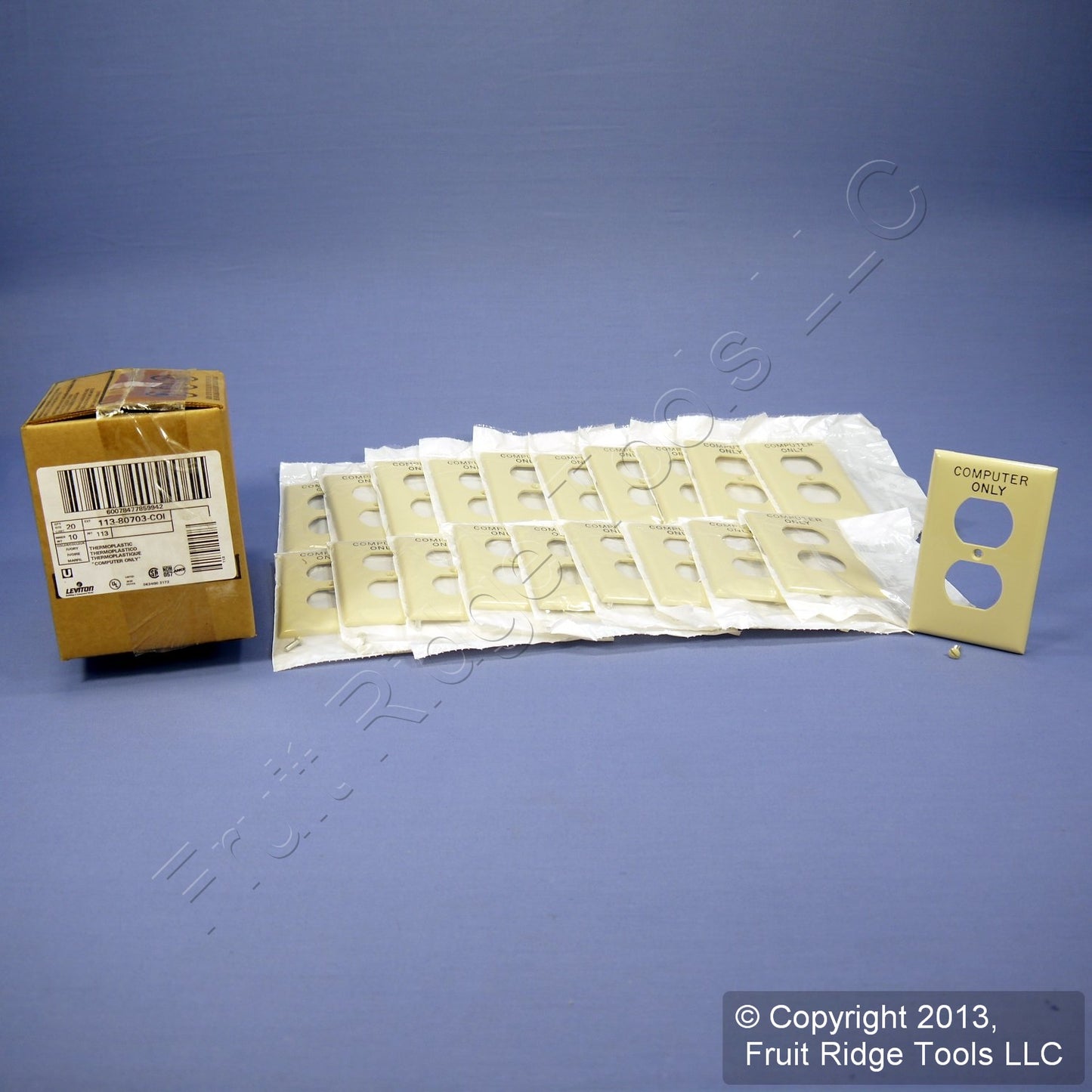 Leviton 80703-COI Ivory 1-Gang Duplex Unbreakable Nylon Wallplate Cover 20pcs
