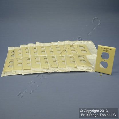 Leviton 80703-COI Ivory 1-Gang Duplex Unbreakable Nylon Wallplate Cover 20pcs