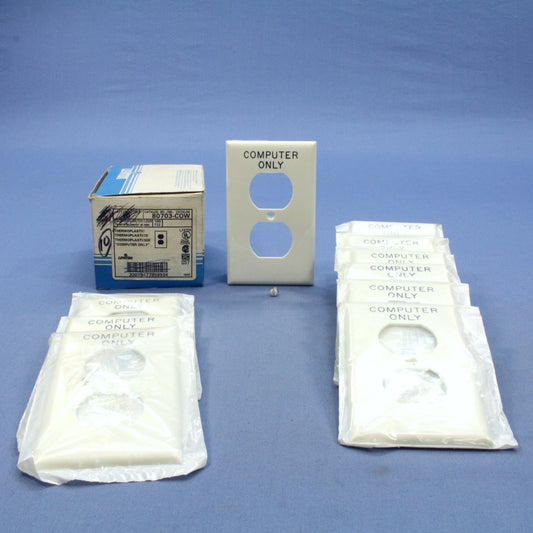 Leviton 80703-COW White 1-Gang Duplex Unbreakable Nylon Wallplate Cover 10pcs