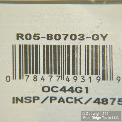 Leviton 80703-GY Gray 1-Gang Duplex Unbreakable Nylon Standard Wallplate Cover