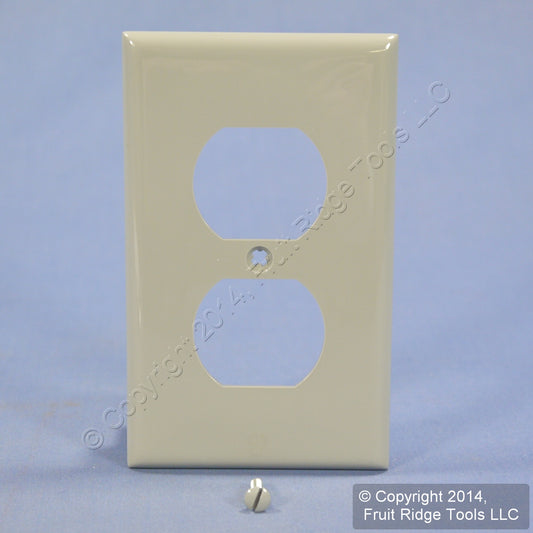 Leviton 80703-GY Gray 1-Gang Duplex Unbreakable Nylon Standard Wallplate Cover
