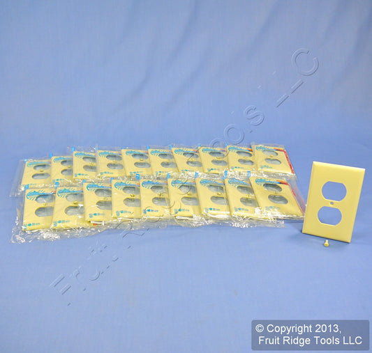 Leviton 80703-I Ivory 1-Gang Duplex Outlet Unbreakable Nylon Wallplates 20pcs