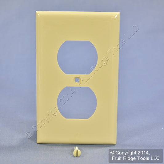 Leviton 80703-I Ivory 1-Gang Duplex Unbreakable Nylon Standard Wallplate Cover
