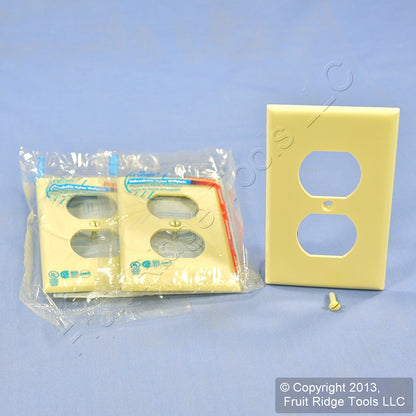Leviton 80703-I Ivory 1-Gang Duplex Unbreakable Standard Wallplate Covers 3pcs