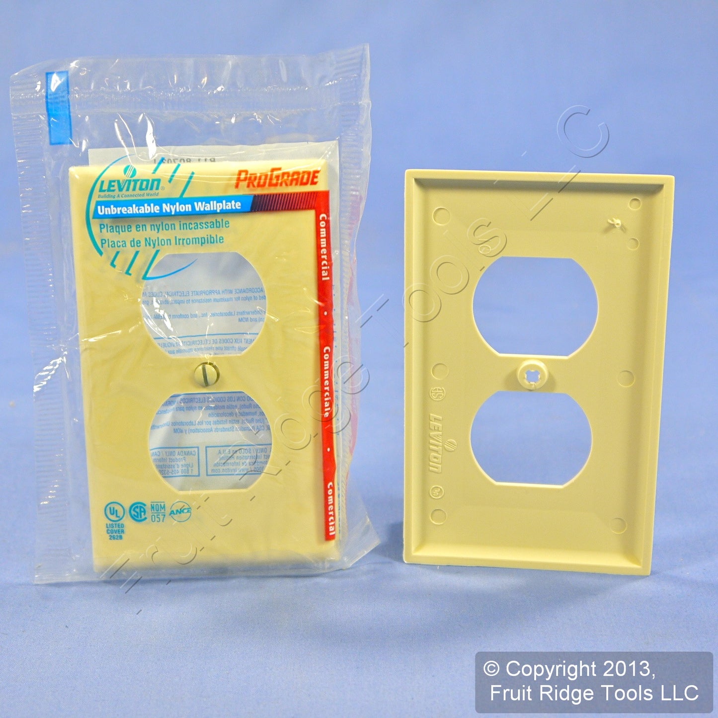 Leviton 80703-I Ivory 1-Gang Duplex Unbreakable Standard Wallplate Covers 3pcs