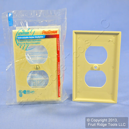 Leviton 80703-I Ivory 1-Gang Duplex Unbreakable Standard Wallplate Covers 3pcs