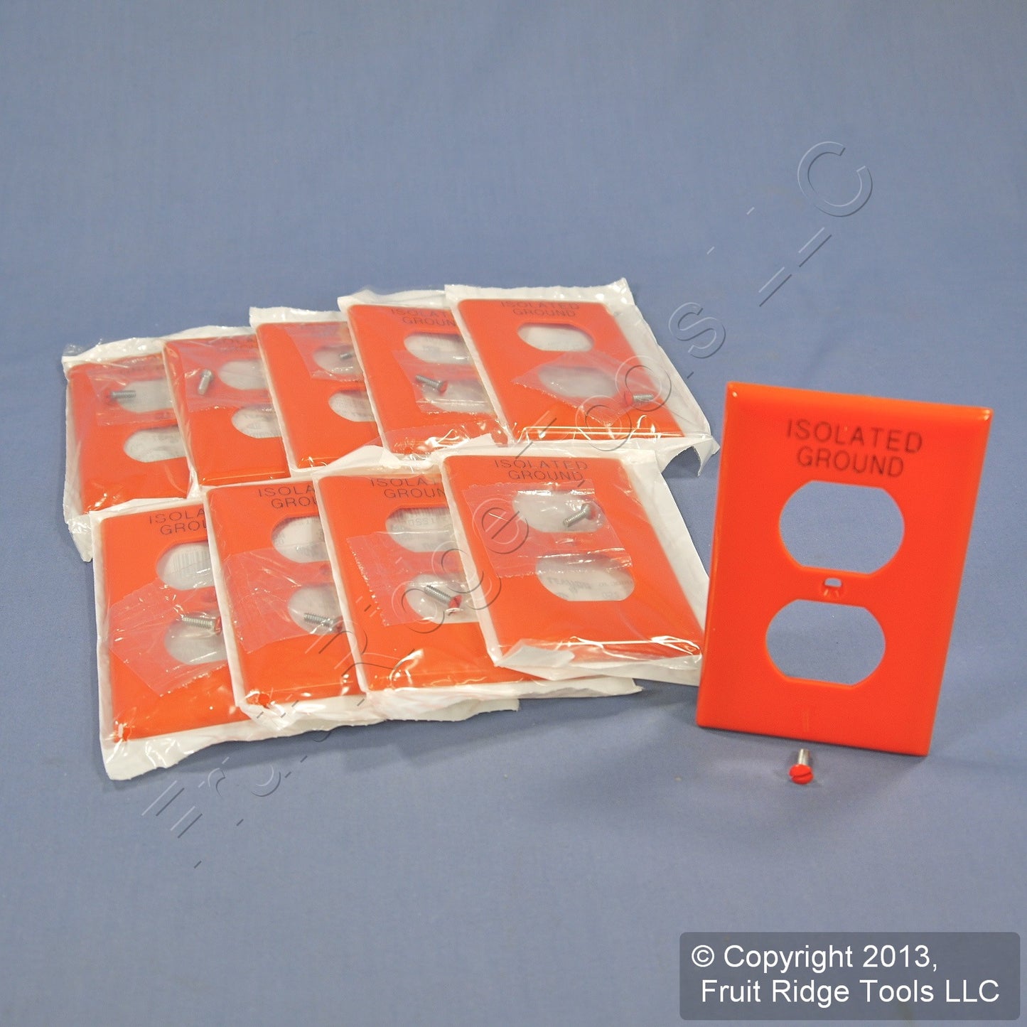 Leviton 80703-IG Orange 1-Gang Unbreakable Nylon Duplex Wallplate Cover 10-pack