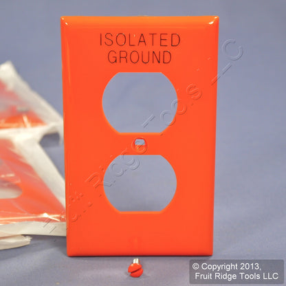 Leviton 80703-IG Orange 1-Gang Unbreakable Nylon Duplex Wallplate Cover 10-pack