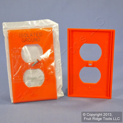 Leviton 80703-IG Orange 1-Gang Unbreakable Nylon Duplex Wallplate Cover 10-pack