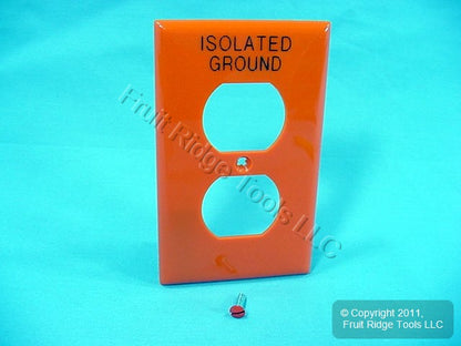 Leviton 80703-IG Orange 1-Gang Duplex Unbreakable Nylon Standard Wallplate Cover