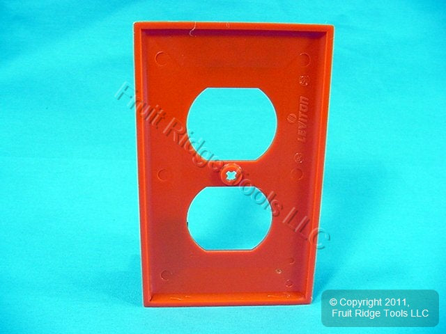 Leviton 80703-IG Orange 1-Gang Duplex Unbreakable Nylon Standard Wallplate Cover