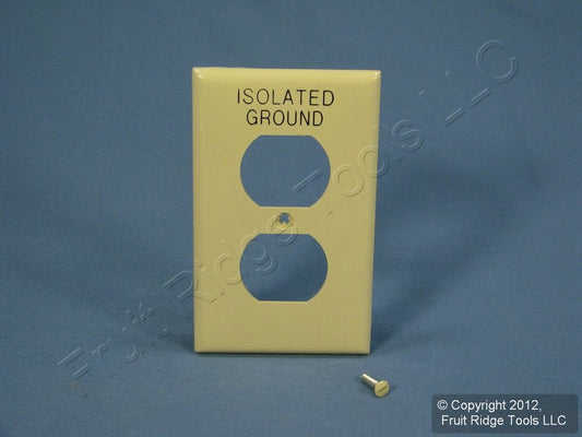 Leviton 80703-IGI Ivory 1-Gang Duplex Unbreakable Nylon Standard Wallplate Cover