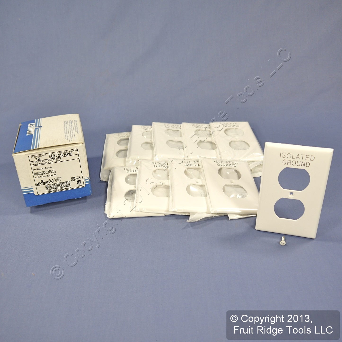 Leviton 80703-IGW White 1-Gang Duplex Unbreakable Nylon Wallplate Cover 10pcs
