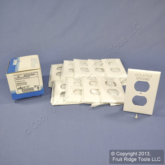 Leviton 80703-IGW White 1-Gang Duplex Unbreakable Nylon Wallplate Cover 10pcs