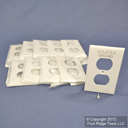 Leviton 80703-IGW White 1-Gang Duplex Unbreakable Nylon Wallplate Cover 10pcs