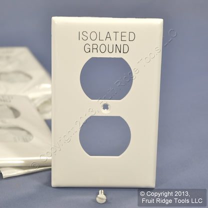 Leviton 80703-IGW White 1-Gang Duplex Unbreakable Nylon Wallplate Cover 10pcs