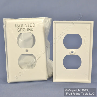 Leviton 80703-IGW White 1-Gang Duplex Unbreakable Nylon Wallplate Cover 10pcs