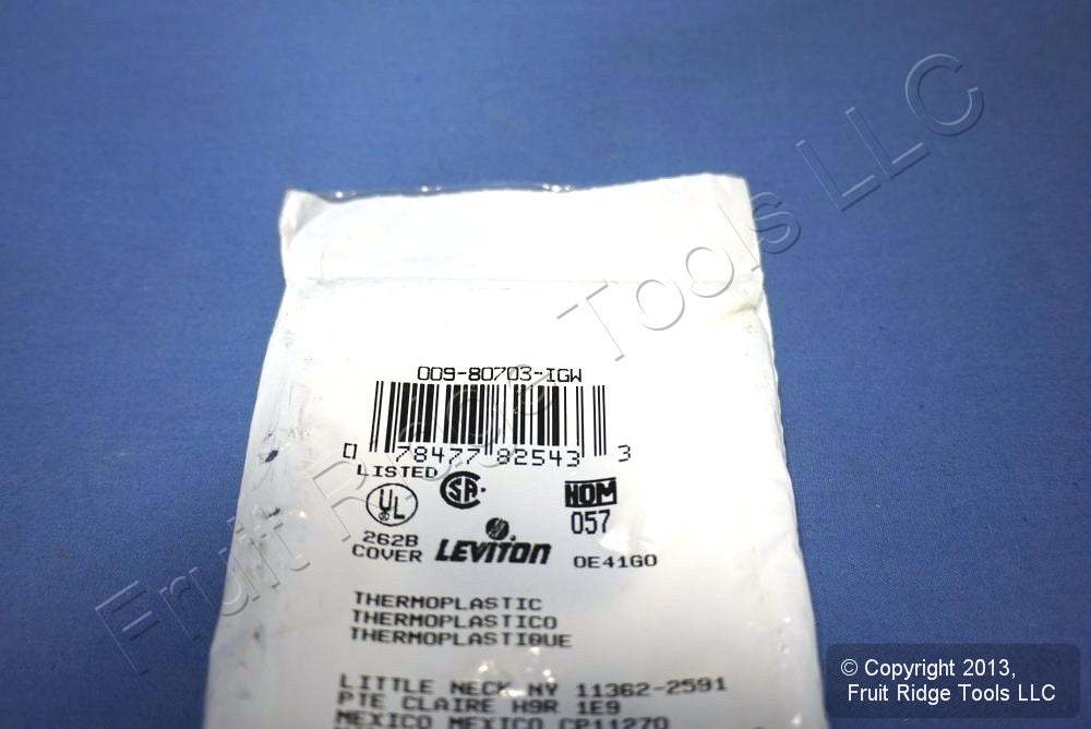 Leviton 80703-IGW White 1-Gang Isolated Ground Receptacle Nylon Wallplate Cover