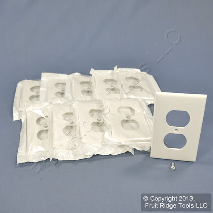 10 Leviton Unbreakable White Receptacle Wallplate Duplex Outlets Covers 80703-W