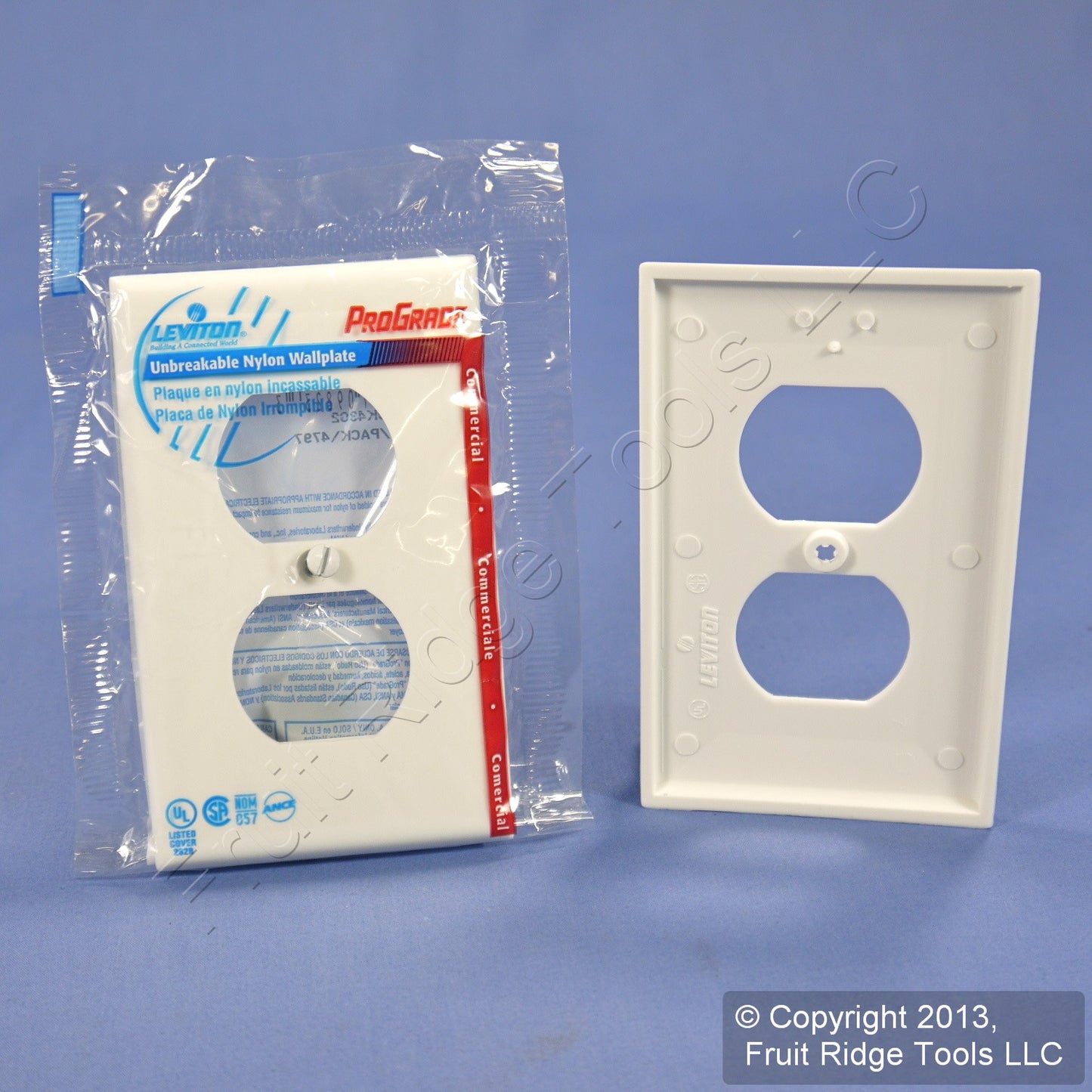 Leviton 80703-W White 1-Gang Duplex Outlet Unbreakable Nylon Wallplates 20pcs