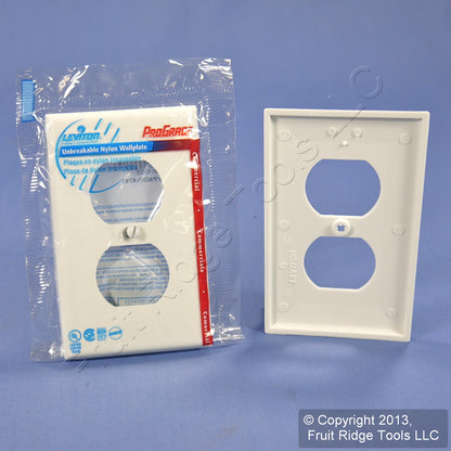Leviton 80703-W White 1-Gang Duplex Outlet Unbreakable Nylon Wallplates 20pcs