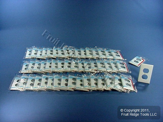 Leviton 80703-W White 1-Gang Duplex Outlet Unbreakable Nylon Wallplates 50pcs