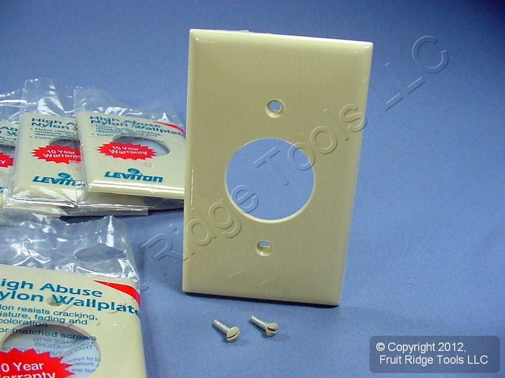 Leviton 80704-I Ivory 1-Gang 1.406in. Outlet Unbreakable Wallplate Cover 20pcs