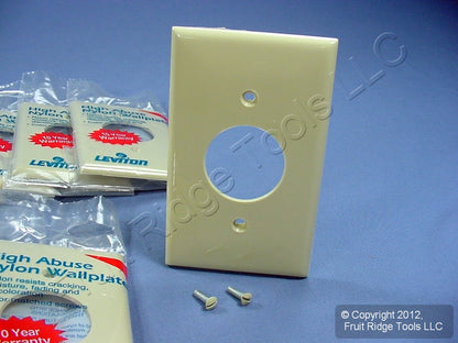 Leviton 80704-I Ivory 1-Gang 1.406in. Outlet Unbreakable Wallplate Cover 20pcs