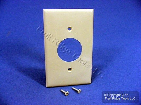 Leviton 80704-I Ivory 1-Gang 1.406in. Outlet Unbreakable Nylon Wallplate Cover