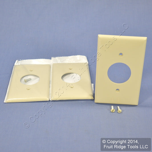 Leviton 80704-I Ivory 1-Gang 1.406in. Outlet Unbreakable Wallplate Cover 3pcs