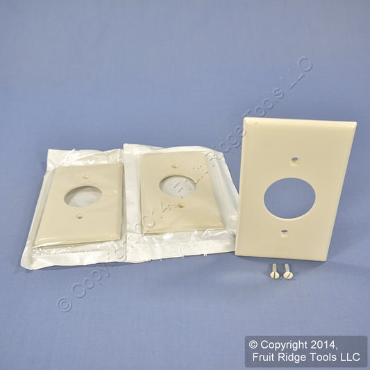 Leviton 80704-T Lt Almond 1-Gang 1.406" Outlet Unbreakable Wallplate Cover 3pcs
