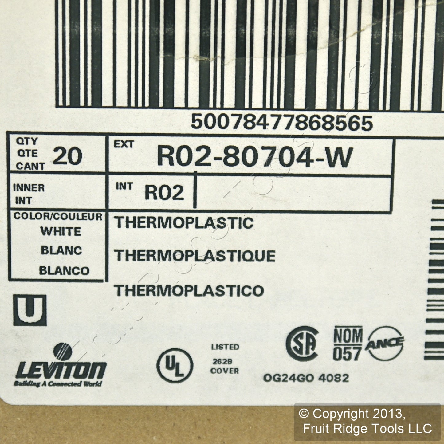 Leviton 80704-W White 1-Gang 1.406in. Outlet Unbreakable Wallplate Cover 20pcs