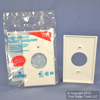Leviton 80704-W White 1-Gang 1.406in. Outlet Unbreakable Wallplate Cover 20pcs