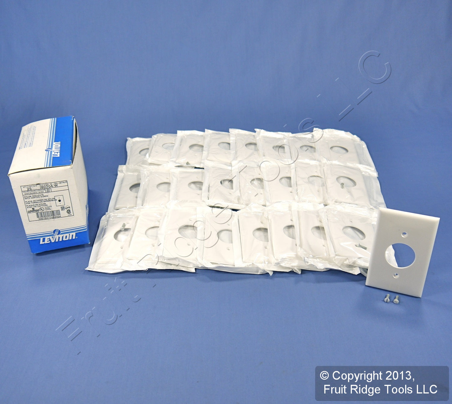Leviton 80704-W White 1-Gang 1.406in. Outlet Unbreakable Wallplate Cover 25pcs
