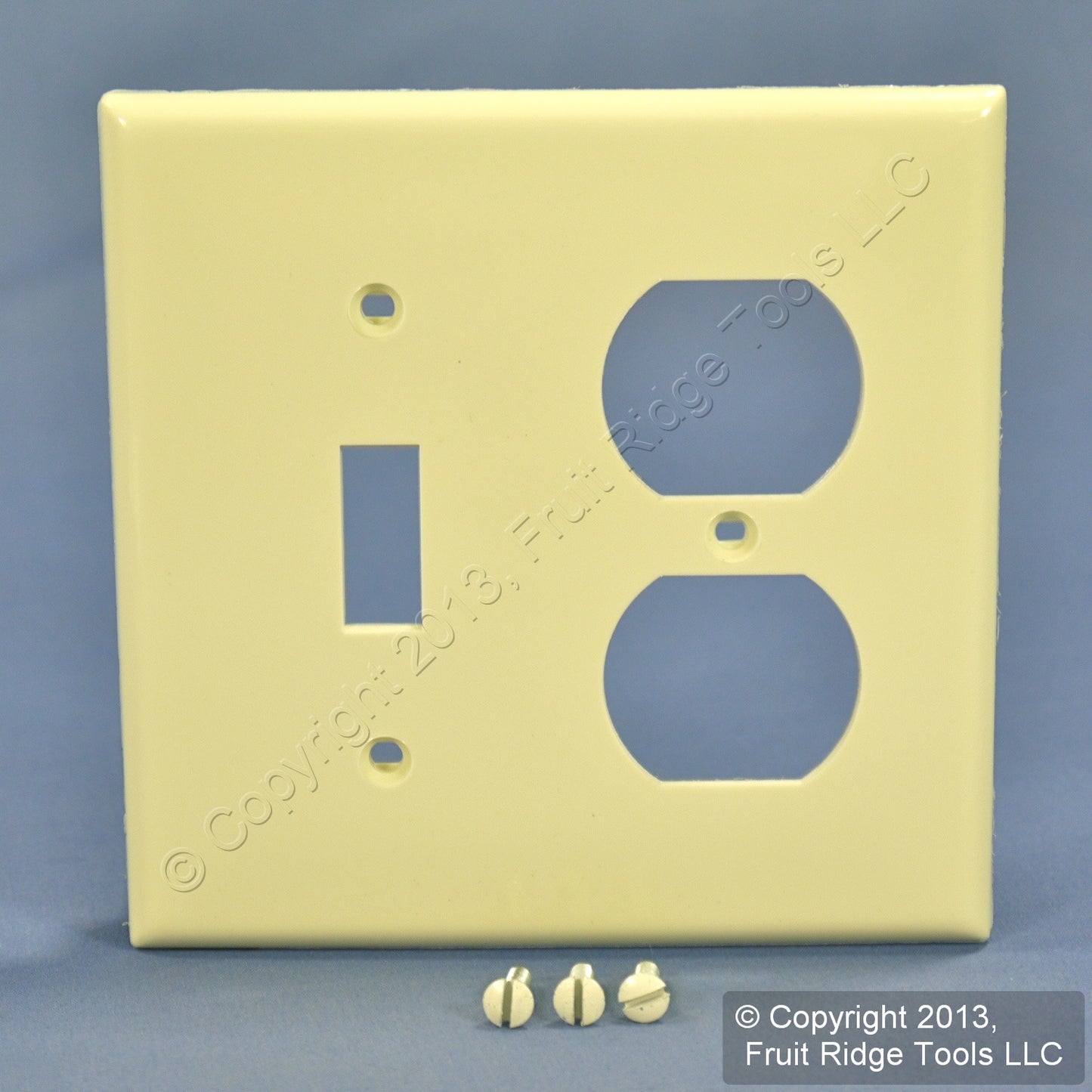 Leviton 80705-A Almond 2-Gang Toggle Duplex Unbreakable Nylon Wallplate Cover