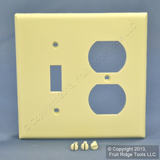 Leviton 80705-A Almond 2-Gang Toggle Duplex Unbreakable Nylon Wallplate Cover