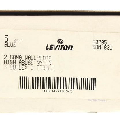 Leviton 80705-BU Blue 2-Gang Toggle Duplex Outlet Unbreakable Wallplates 5pcs