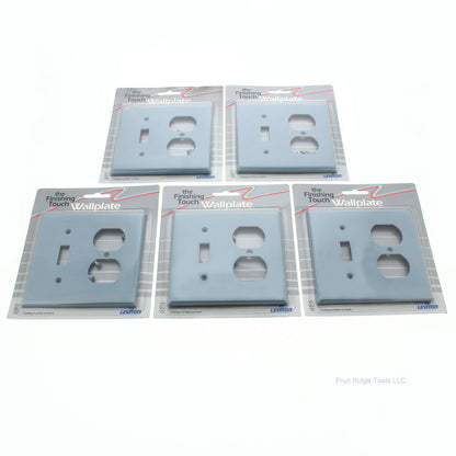 Leviton 80705-BU Blue 2-Gang Toggle Duplex Outlet Unbreakable Wallplates 5pcs