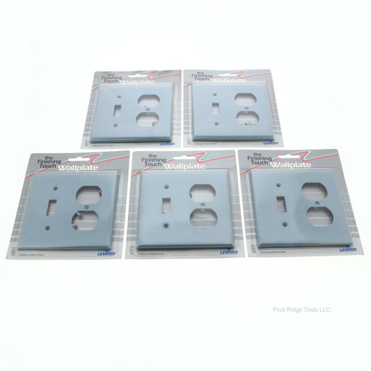 Leviton 80705-BU Blue 2-Gang Toggle Duplex Outlet Unbreakable Wallplates 5pcs