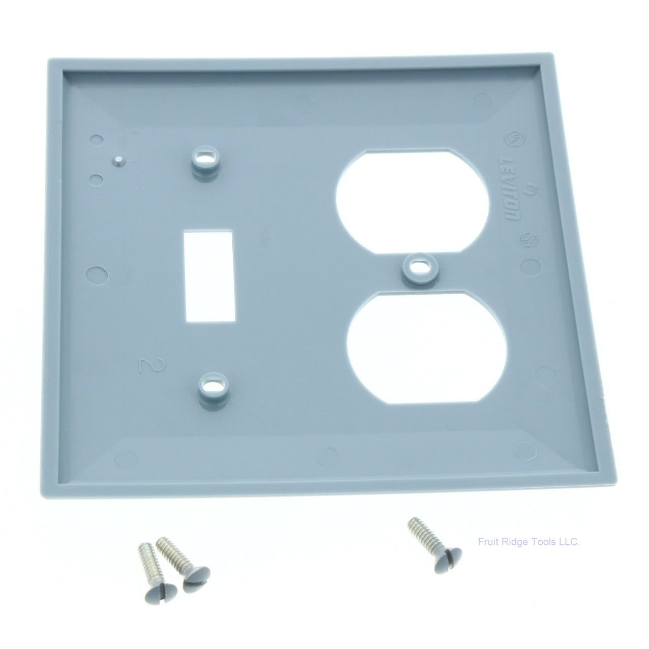 Leviton 80705-BU Blue 2-Gang Toggle Duplex Outlet Unbreakable Wallplates 5pcs