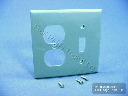 Leviton 80705-BU Blue 2-Gang Toggle Duplex Outlet Unbreakable Nylon Wallplate
