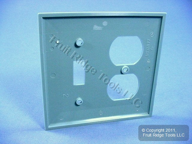 Leviton 80705-BU Blue 2-Gang Toggle Duplex Outlet Unbreakable Nylon Wallplate