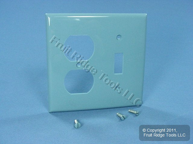 Leviton 80705-BU Blue 2-Gang Toggle Duplex Outlet Unbreakable Wallplates 2pcs
