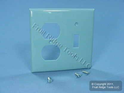 Leviton 80705-BU Blue 2-Gang Toggle Duplex Outlet Unbreakable Wallplates 2pcs