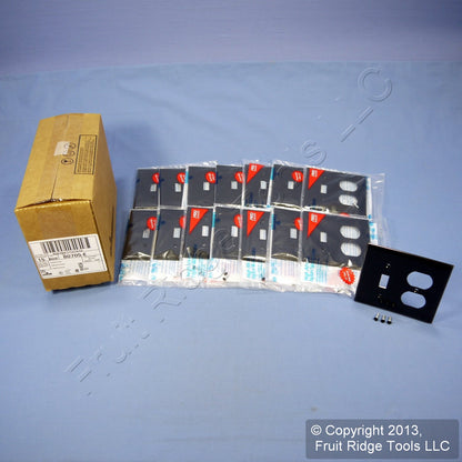 Leviton 80705-E Black 2-Gang Toggle Duplex Outlet Unbreakable Wallplates 15pcs