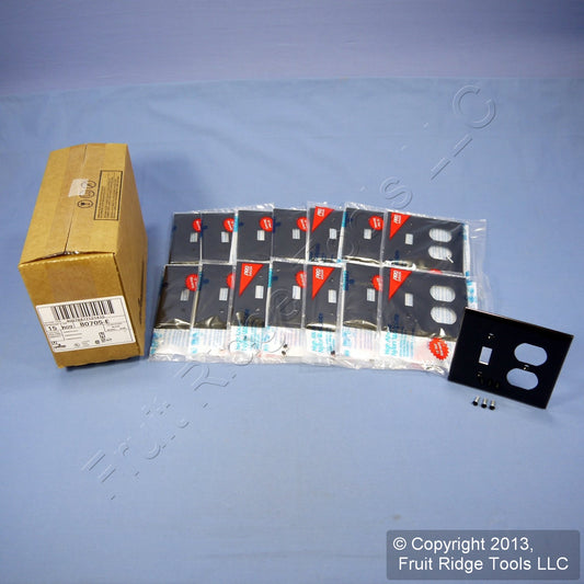 Leviton 80705-E Black 2-Gang Toggle Duplex Outlet Unbreakable Wallplates 15pcs